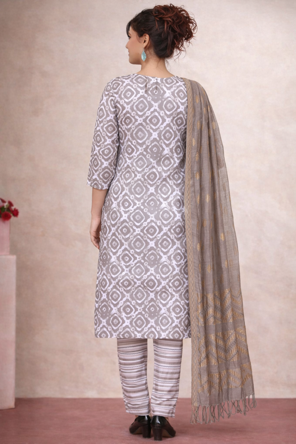 Elegant Printed 3-Piece Suit Set