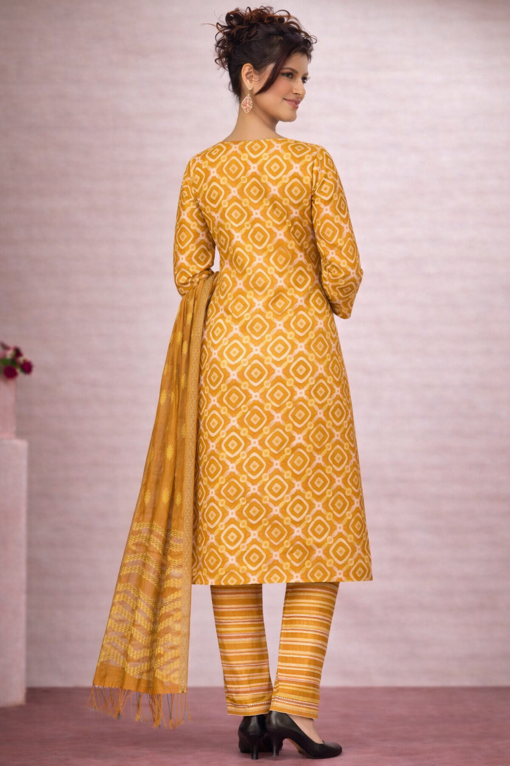 Elegant Printed 3-Piece Suit Set