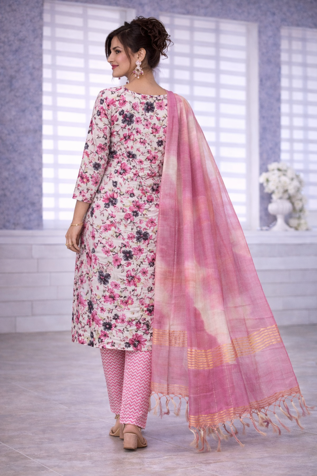 Rose Bloom Floral 3-Piece Suit Set