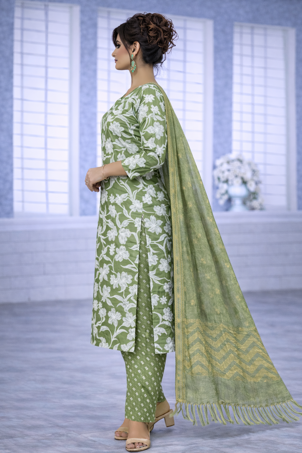 Floral Elegance 3-Piece Kurta Set Collection