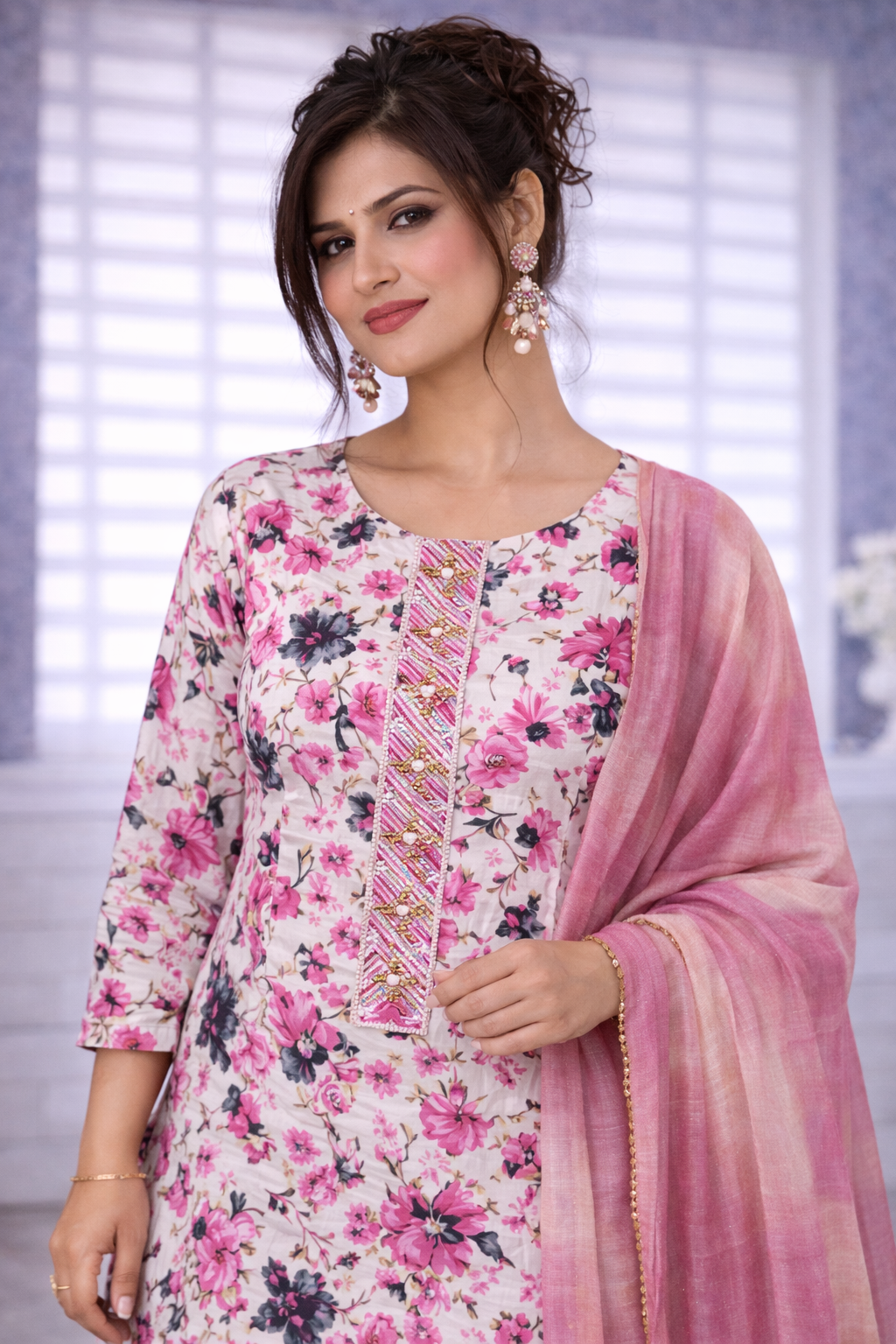 Rose Bloom Floral 3-Piece Suit Set