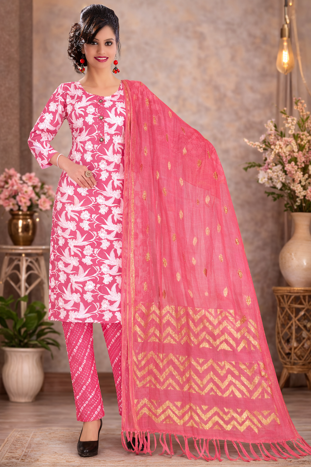 Floral Elegance 3-Piece Kurta Set Collection