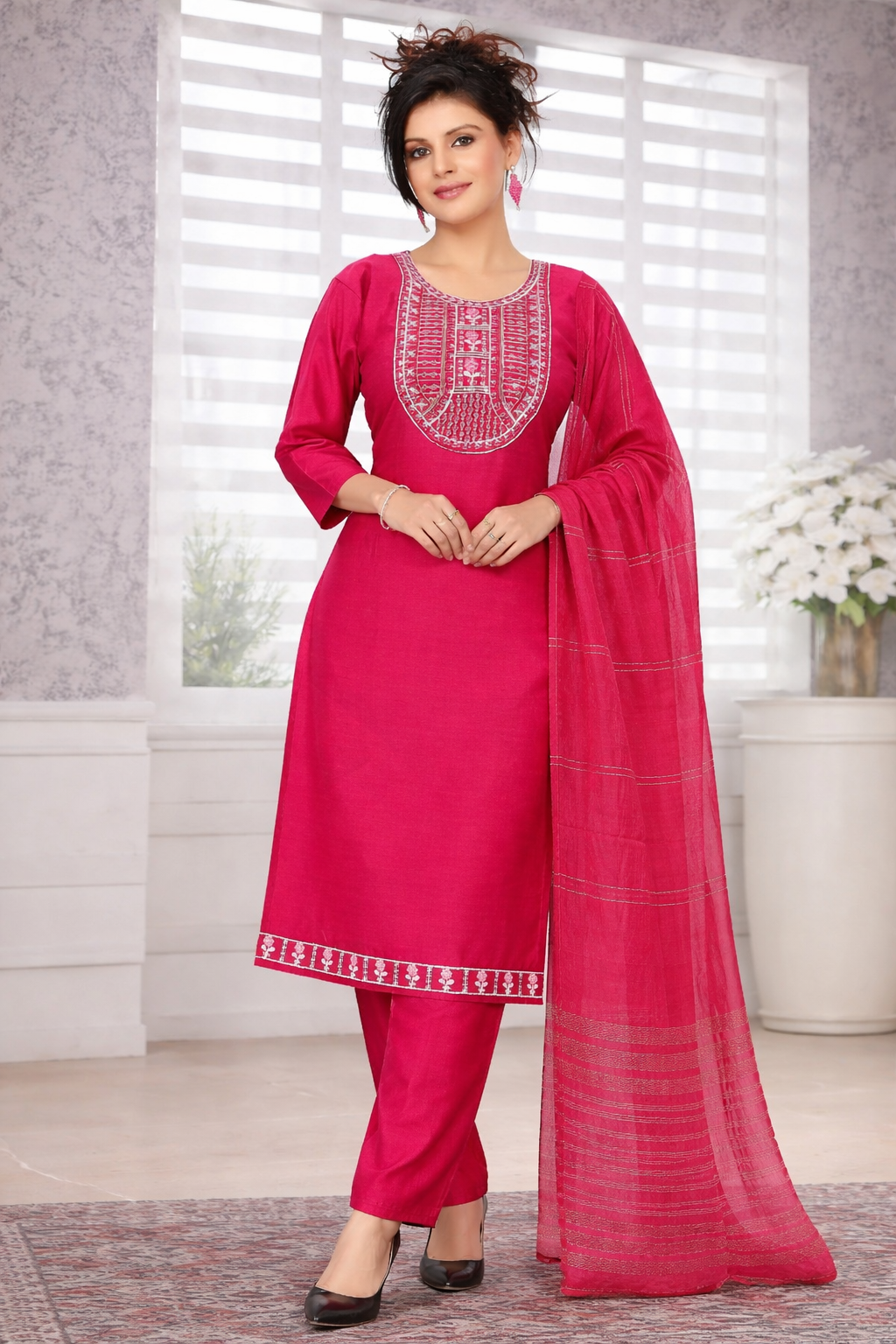 Komal Vartican 3-Piece Suit Set (Kurta + Payjama + Dupatta)