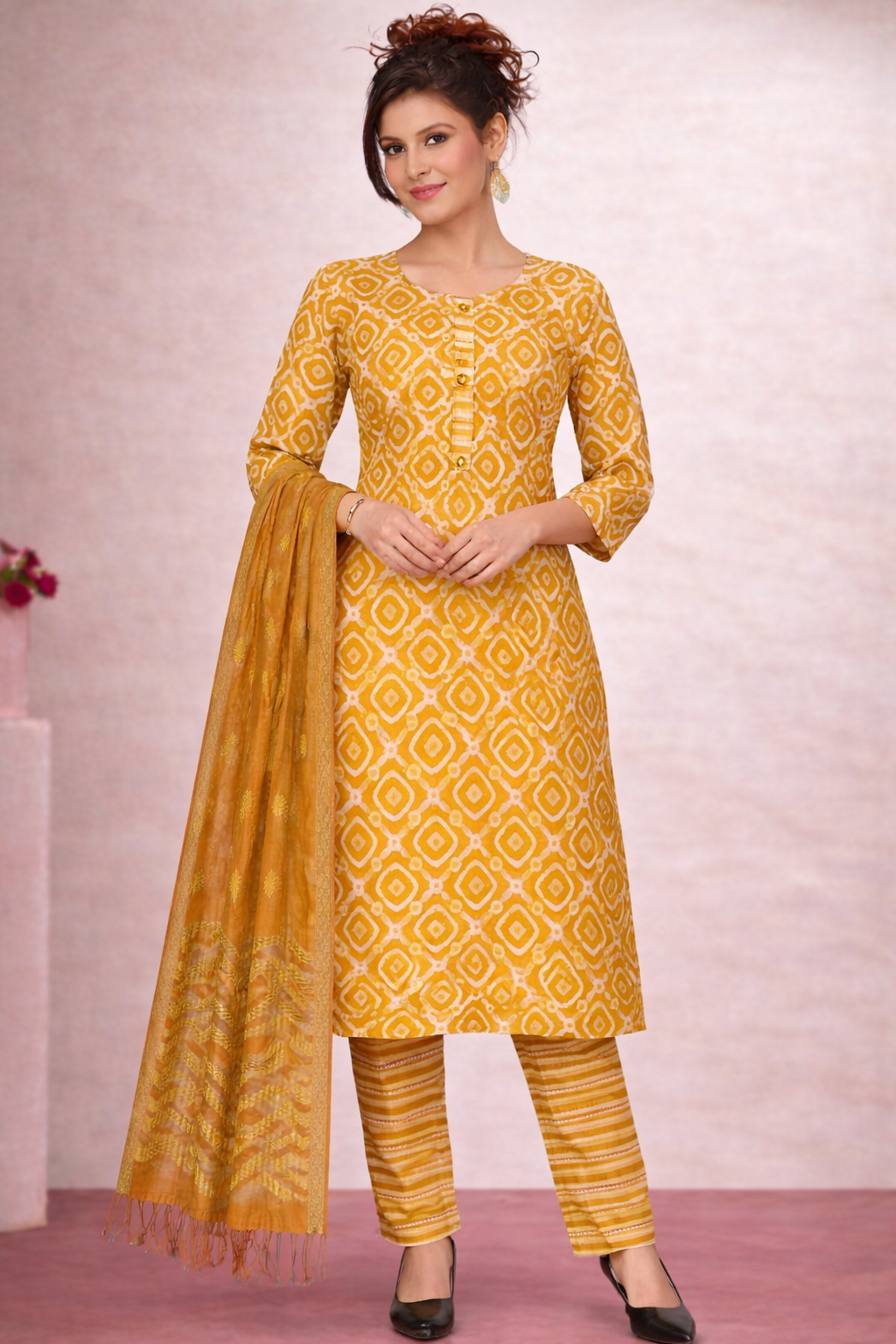 Elegant Printed 3-Piece Suit Set