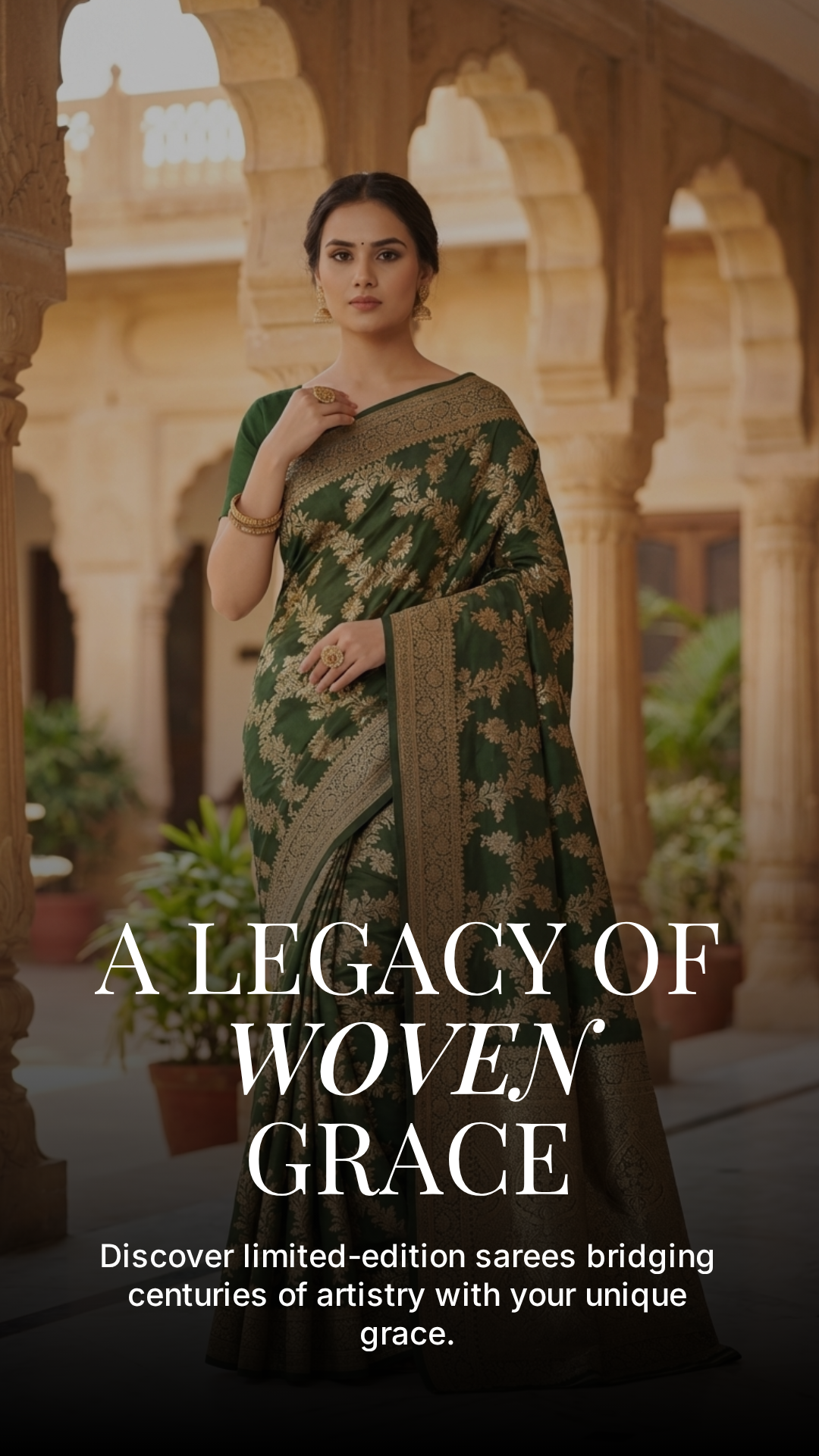 Emerald Majesty Zari Silk Saree