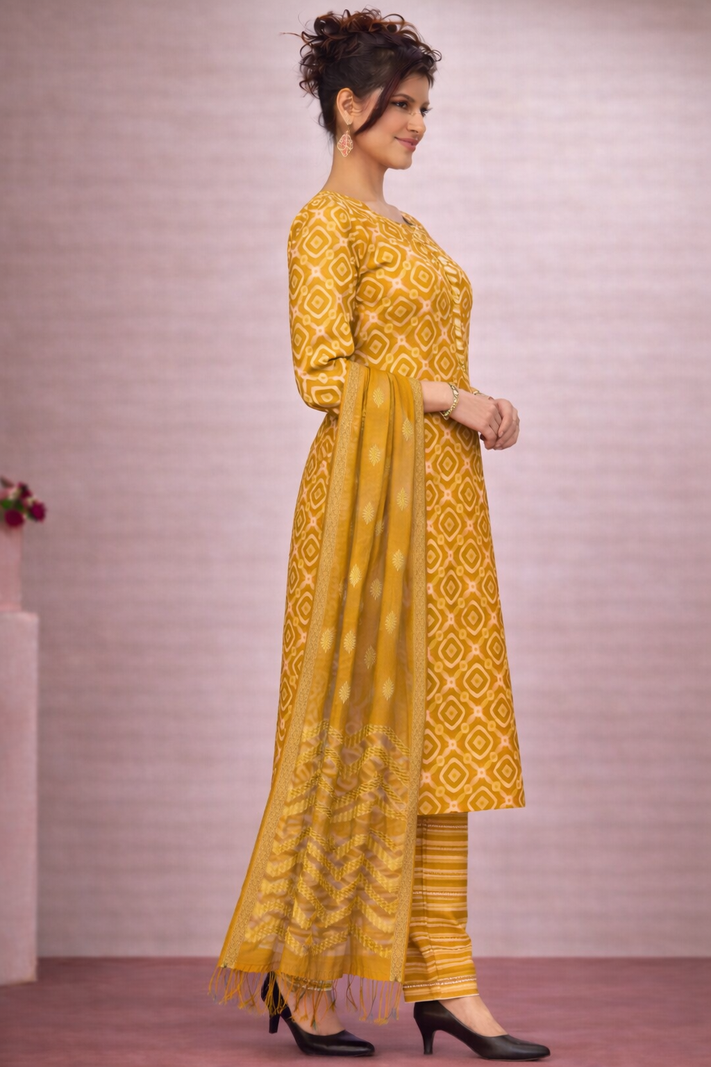 Elegant Printed 3-Piece Suit Set