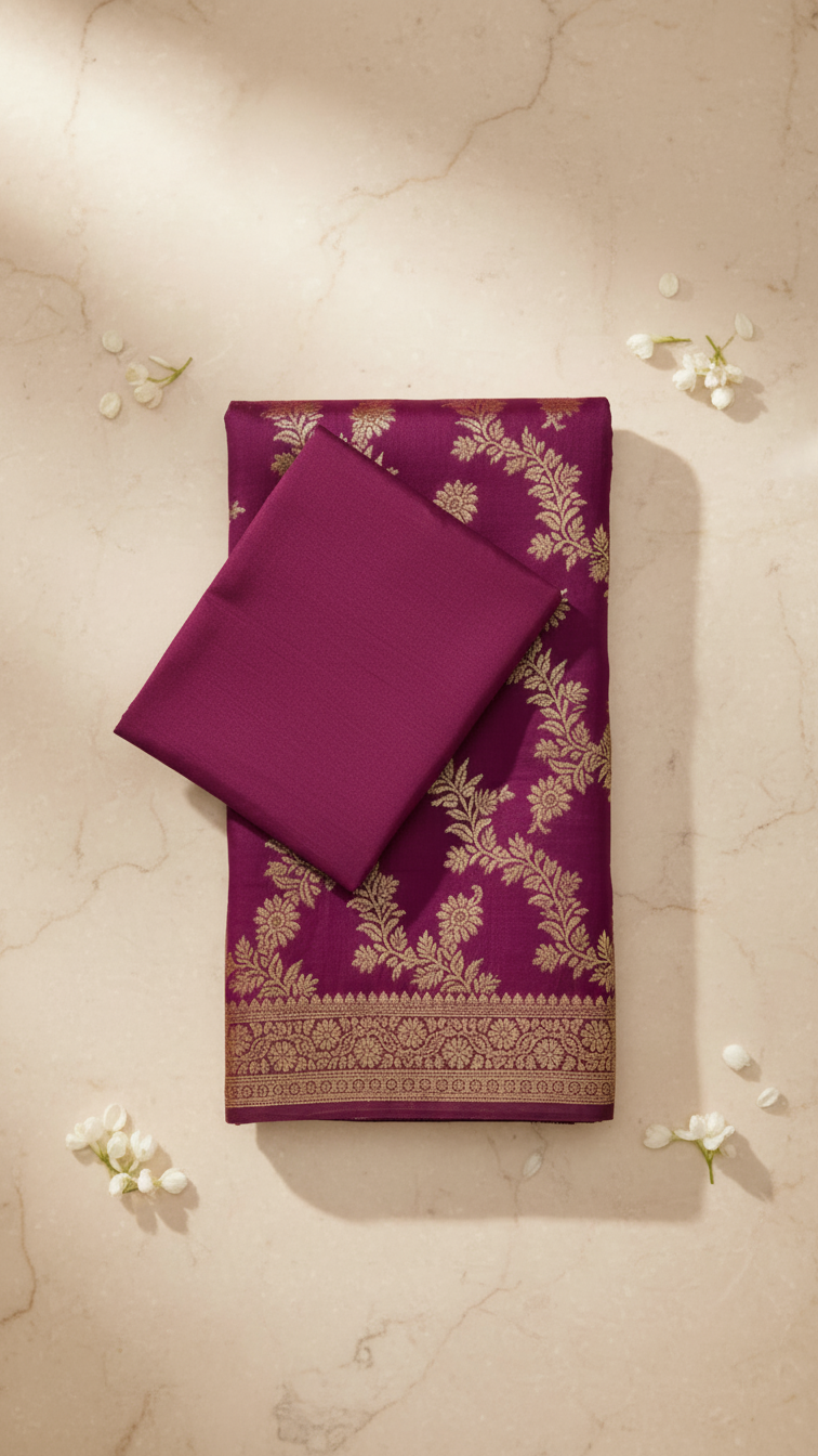 Royal Purple Zari Silk Saree
