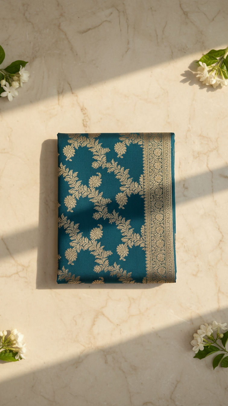 Midnight Royale Zari Silk Saree