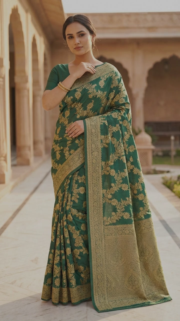 Emerald Royale Zari Silk Saree