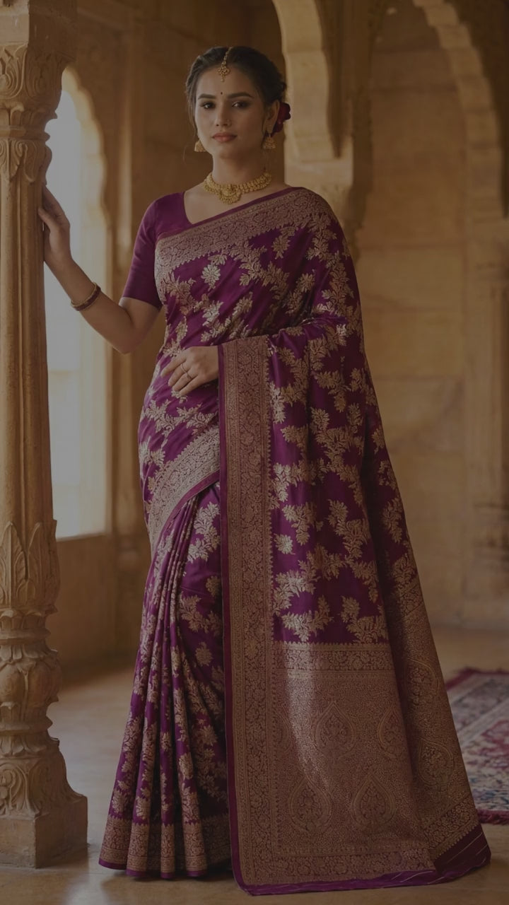 Royal Purple Zari Silk Saree
